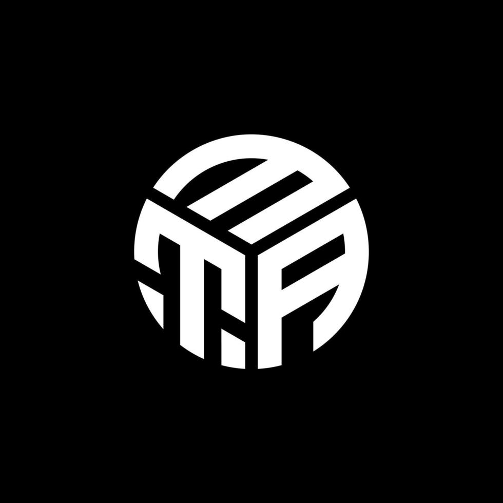 diseño de logotipo de letra mta sobre fondo negro. concepto de logotipo de letra de iniciales creativas mta. diseño de letra mta. vector