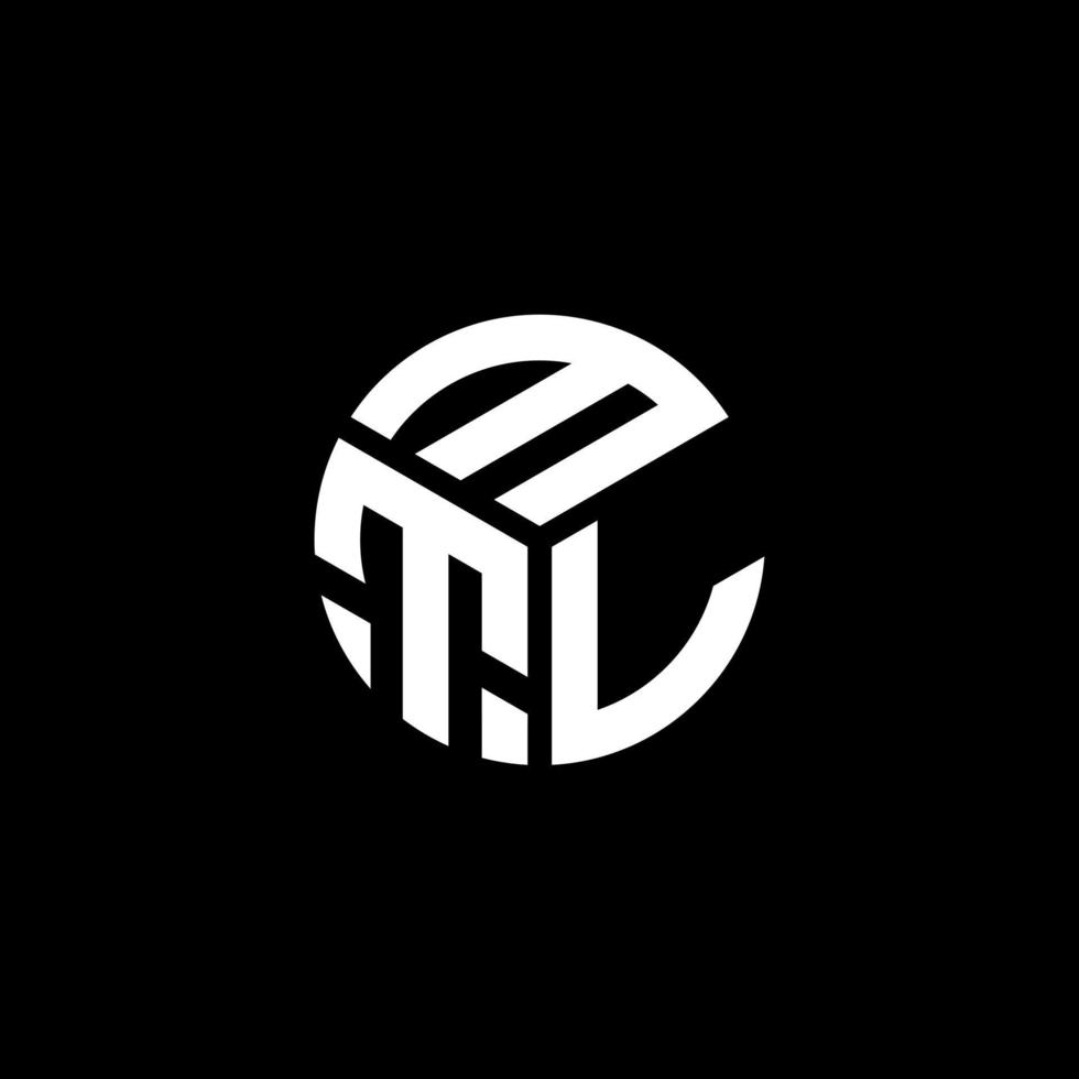 diseño de logotipo de letra mtl sobre fondo negro. concepto de logotipo de letra de iniciales creativas mtl. diseño de letras mtl. vector