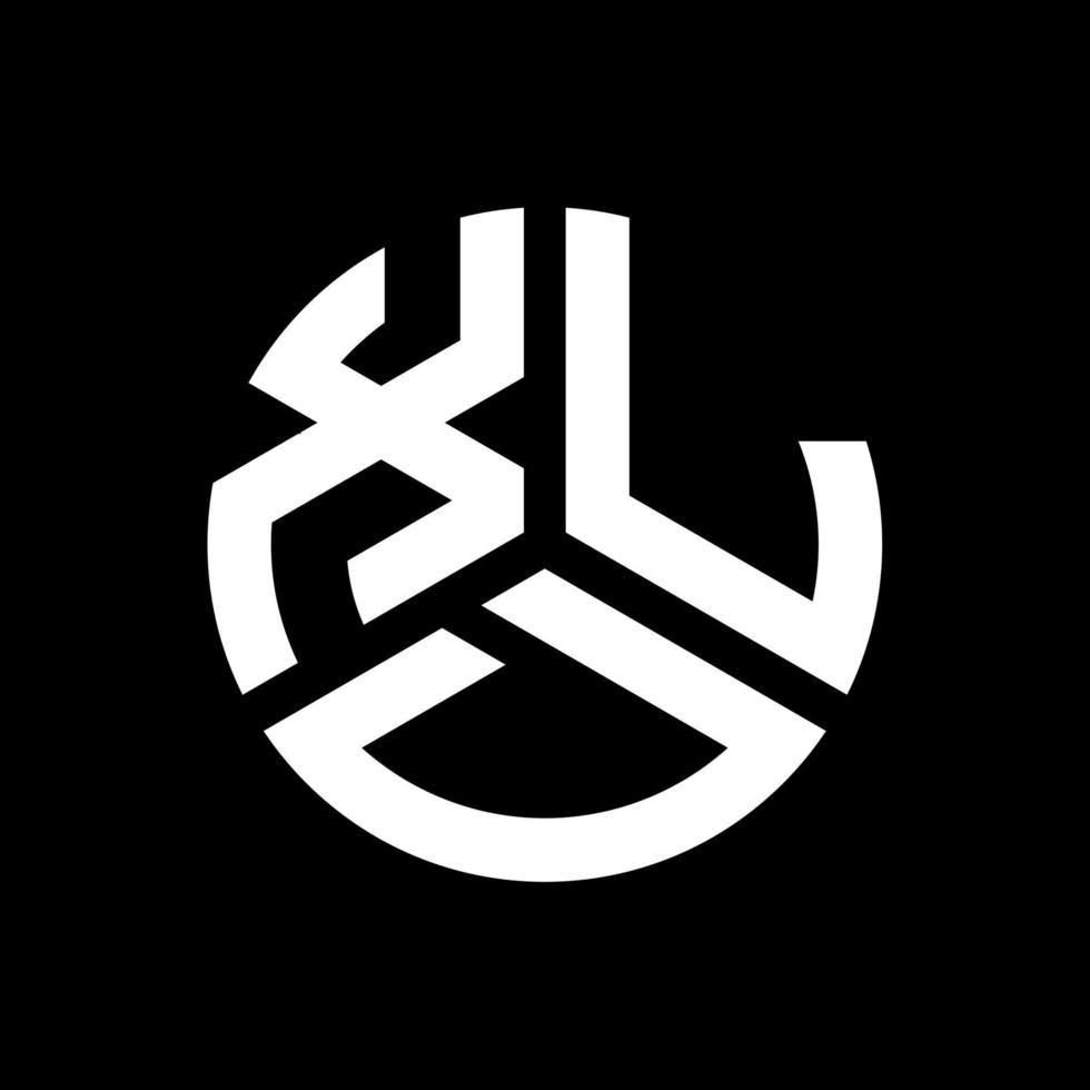 diseño de logotipo de letra xld sobre fondo negro. concepto de logotipo de letra de iniciales creativas xld. diseño de letra xld. vector