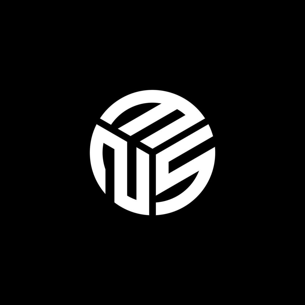 MNS letter logo design on black background. MNS creative initials letter logo concept. MNS letter design. vector