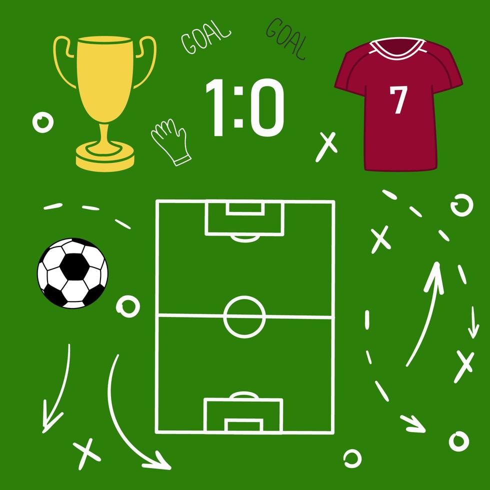 campo verde de fútbol de patrón vectorial, fondo del equipo vector