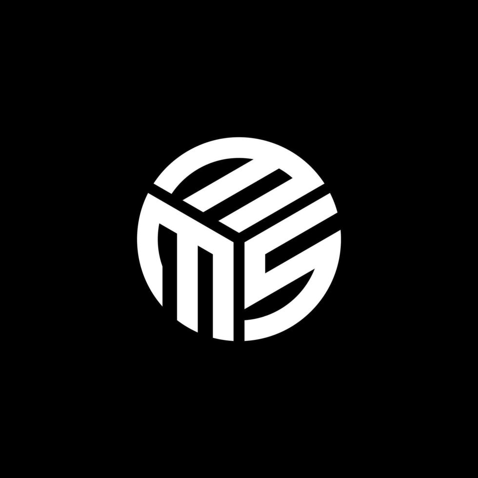 MMS letter logo design on black background. MMS creative initials letter logo concept. MMS letter design. vector