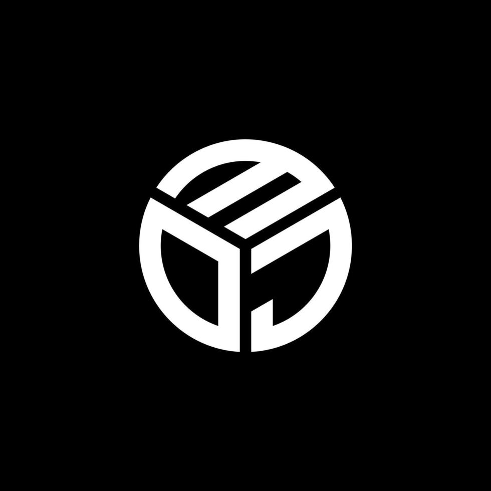 MOJ letter logo design on black background. MOJ creative initials letter logo concept. MOJ letter design. vector