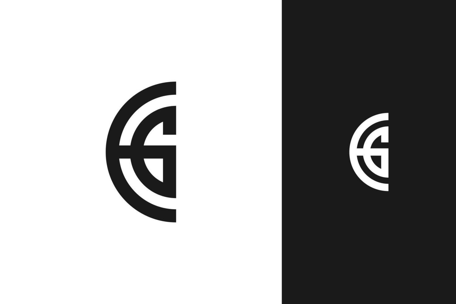 simple minimal modern initial e and g monogram logo design vector