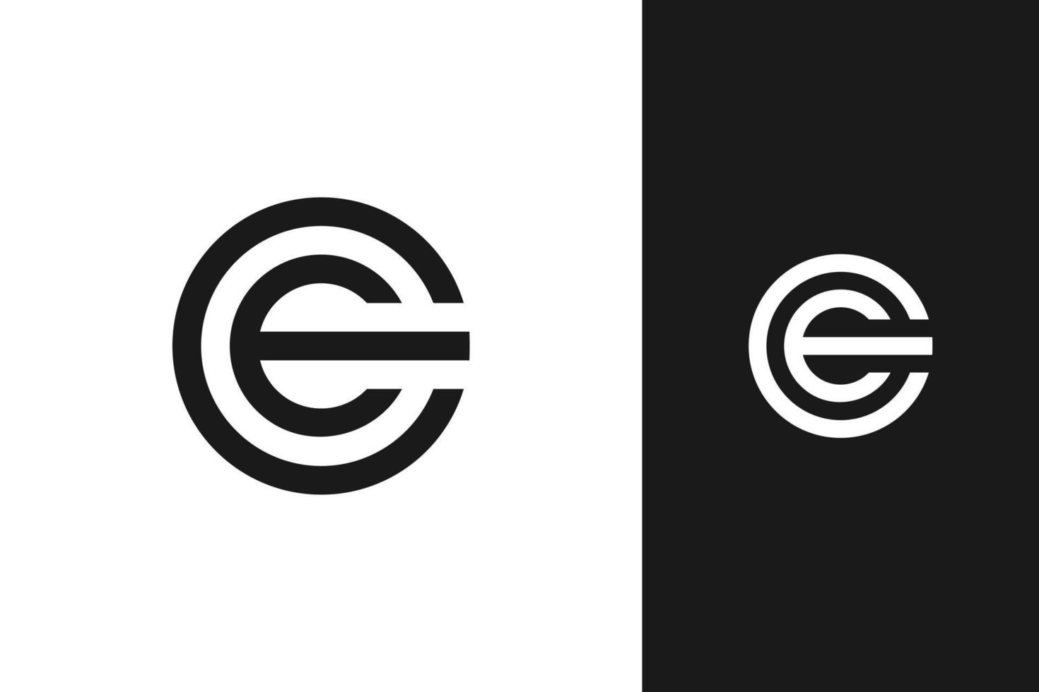 simple minimal modern initial e and c monogram logo design vector