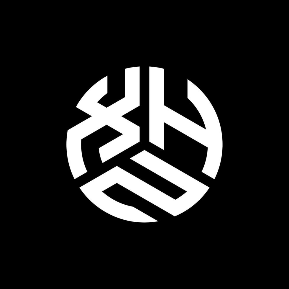 diseño del logotipo de la letra xhn sobre fondo negro. concepto de logotipo de letra de iniciales creativas xhn. diseño de letras xhn. vector
