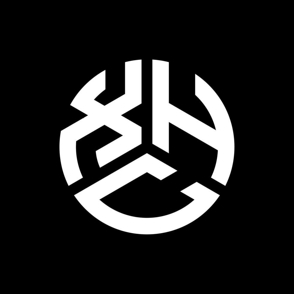 diseño de logotipo de letra xhc sobre fondo negro. concepto de logotipo de letra de iniciales creativas xhc. diseño de letras xhc. vector