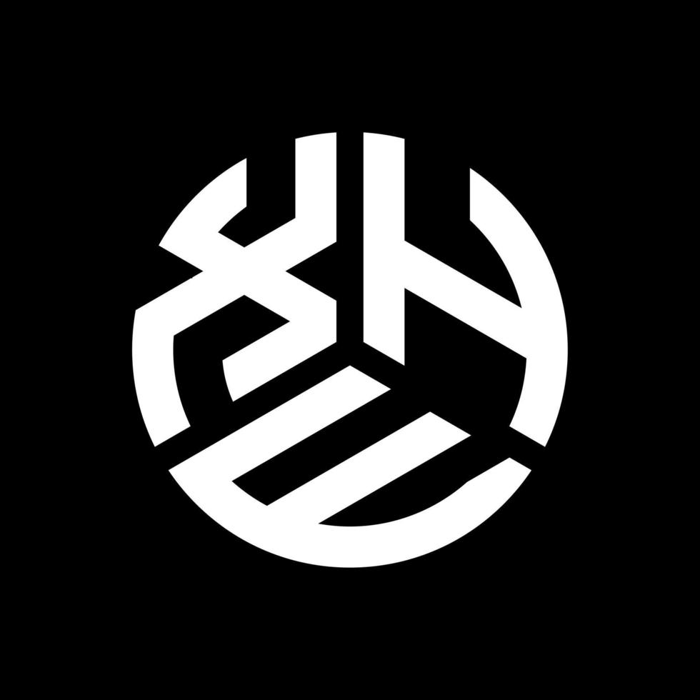 diseño del logotipo de la letra xhe sobre fondo negro. concepto de logotipo de letra de iniciales creativas xhe. diseño de letra xhe. vector