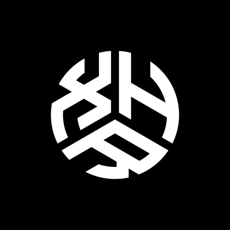 XHR letter logo design on black background. XHR creative initials letter logo concept. XHR letter design. vector