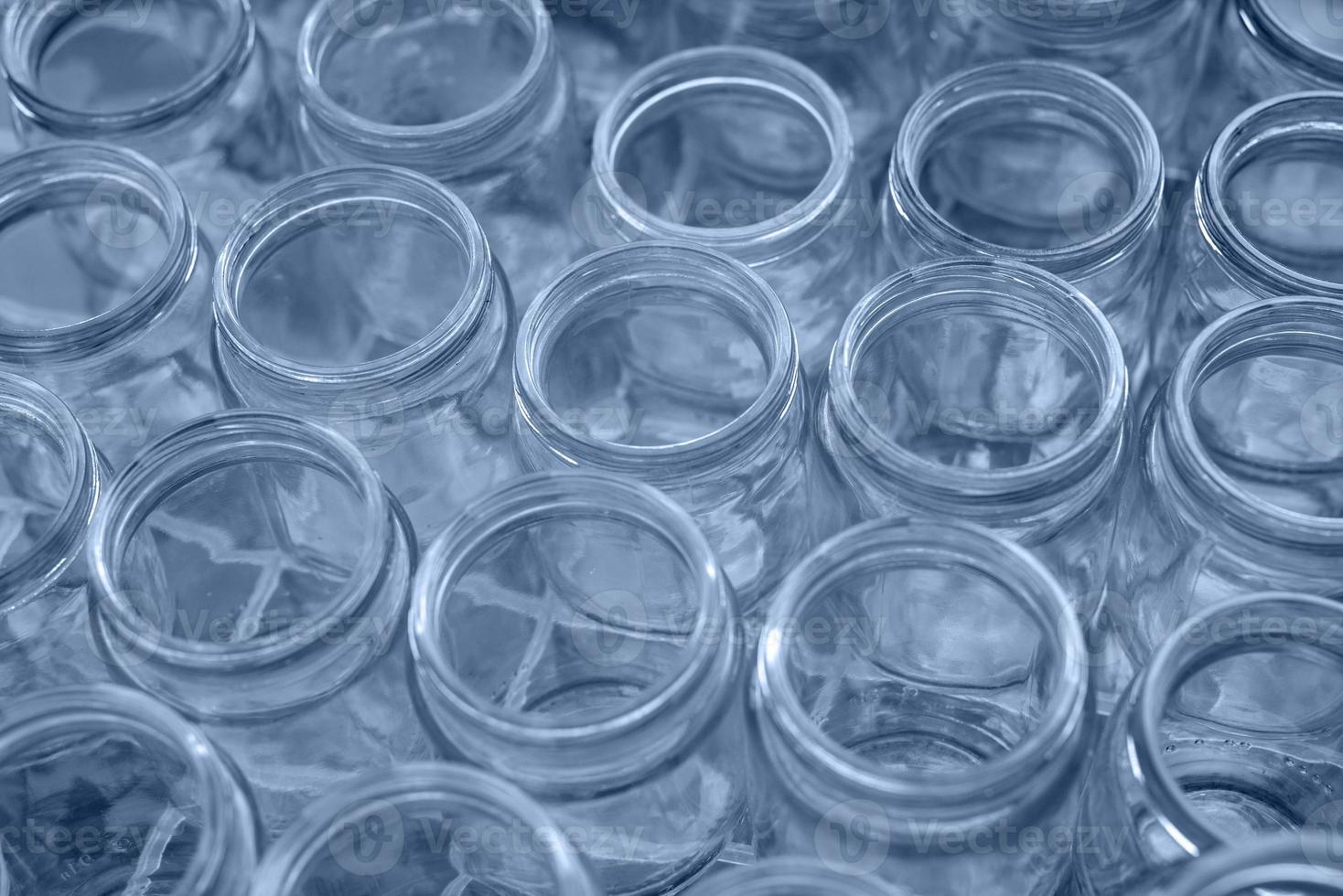 Sorting and collection of glass containers for recycling and reuse. photo