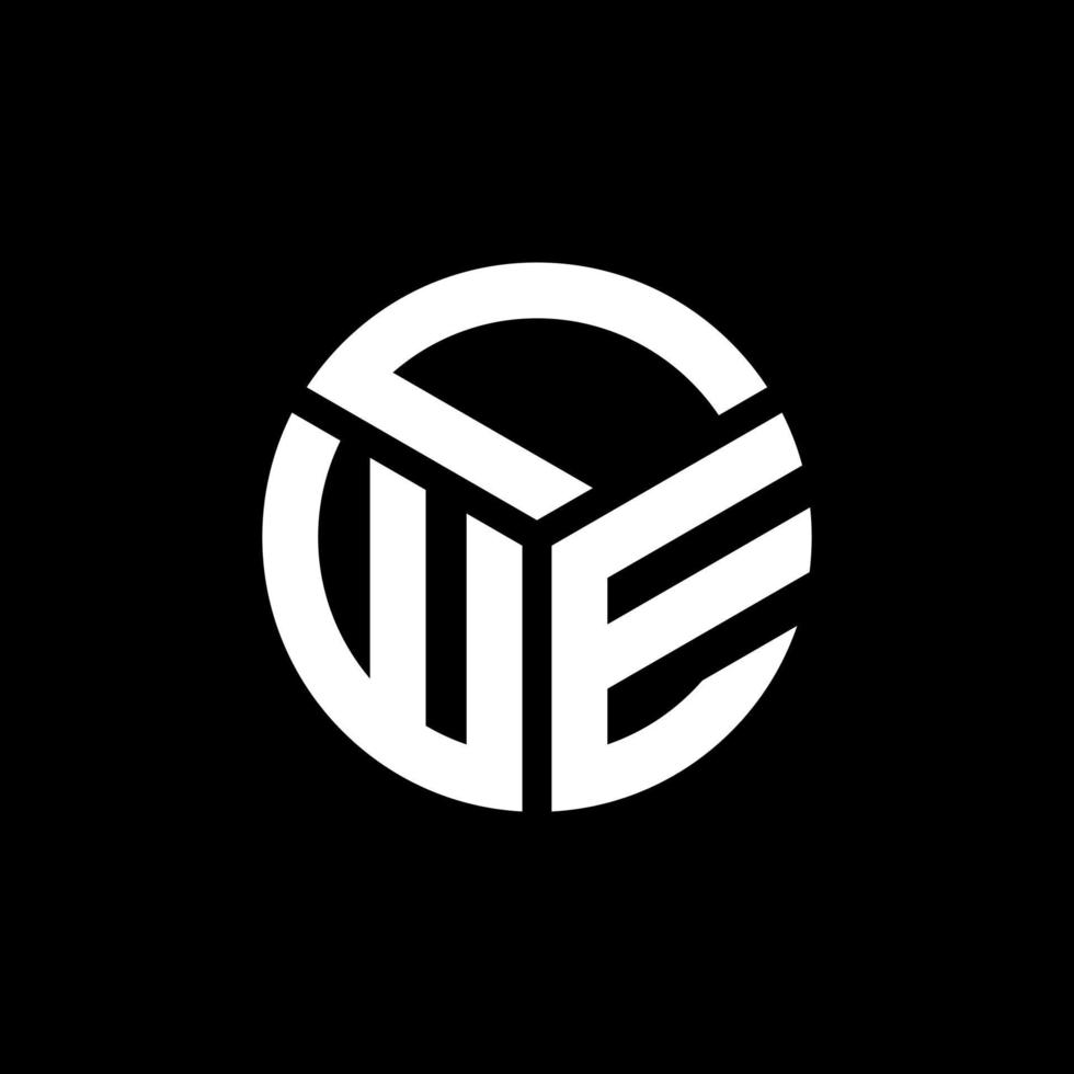 diseño de logotipo de letra lwe sobre fondo negro. concepto de logotipo de letra de iniciales creativas lwe. diseño de letra lwe. vector