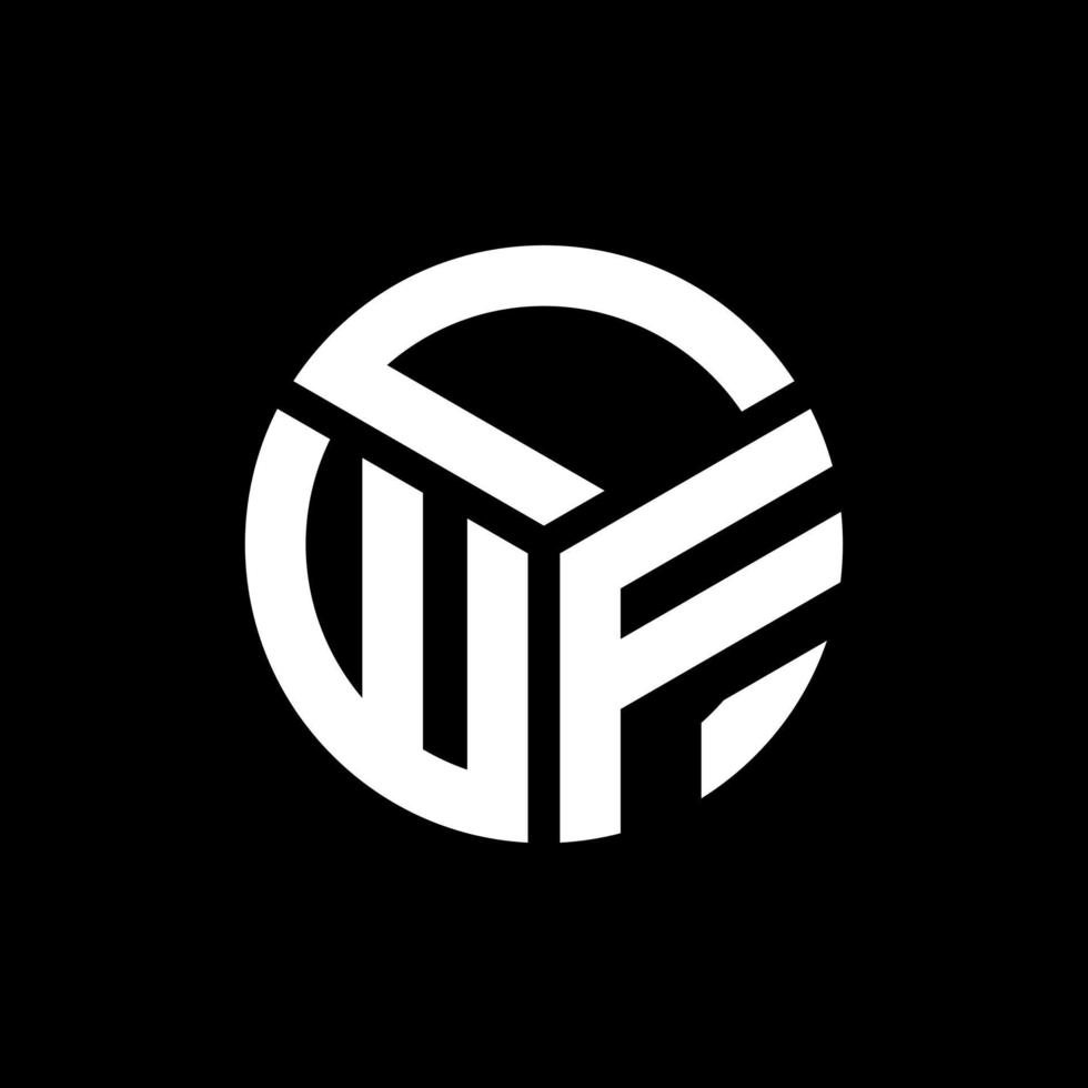 LWF letter logo design on black background. LWF creative initials letter logo concept. LWF letter design. vector