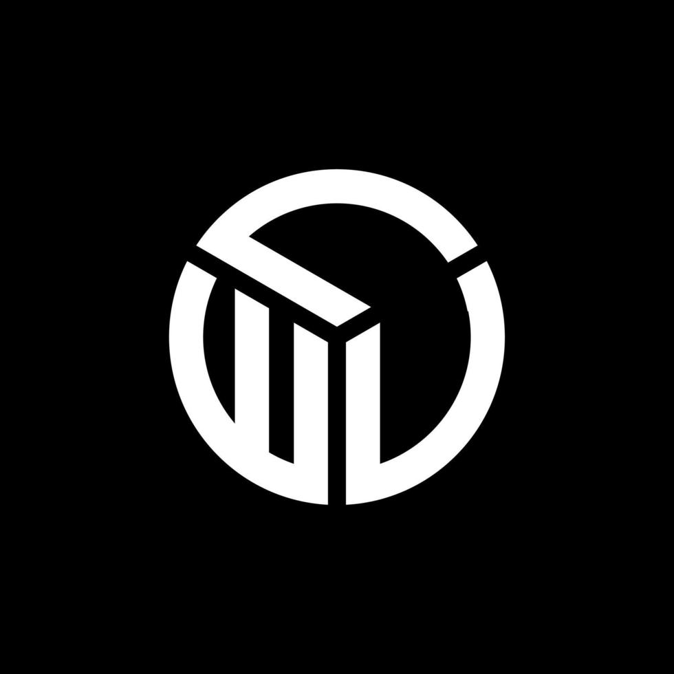 diseño de logotipo de letra lwu sobre fondo negro. Concepto de logotipo de letra de iniciales creativas de lwu. diseño de letras lwu. vector