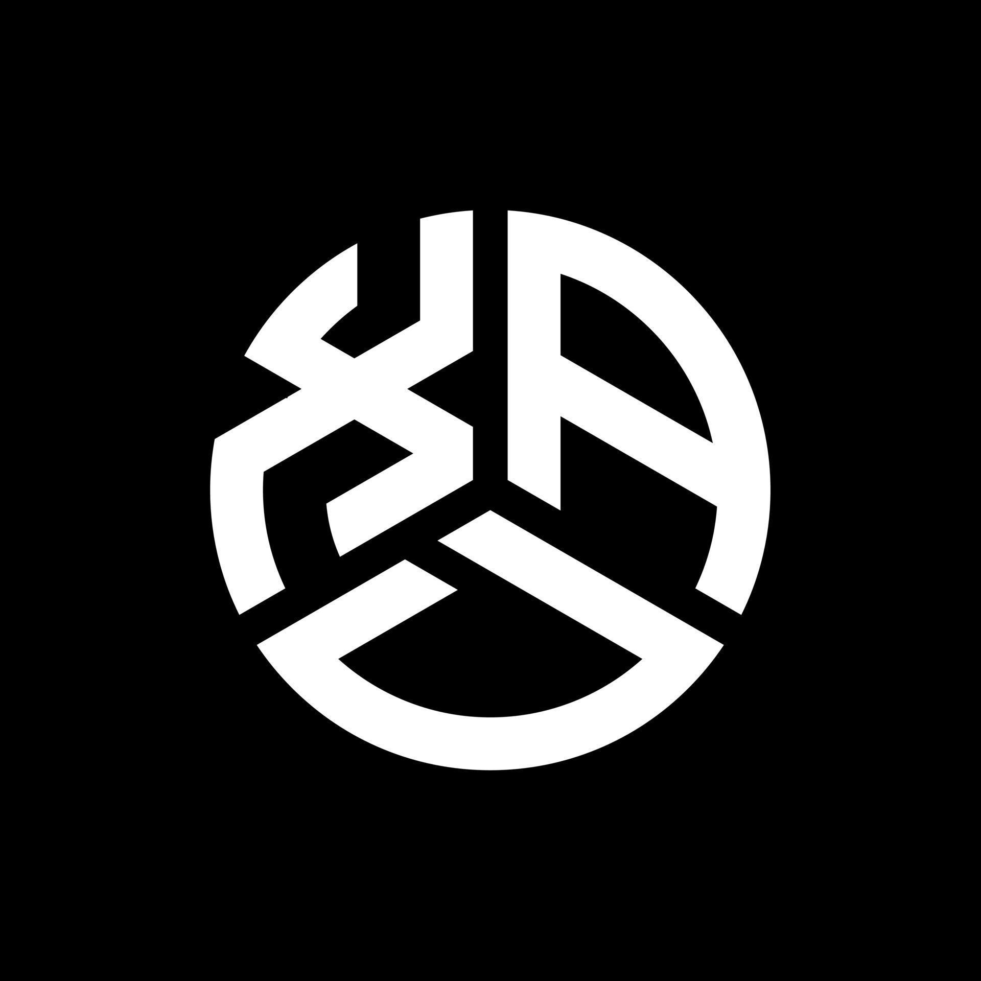 XAD letter logo design on black background. XAD creative initials