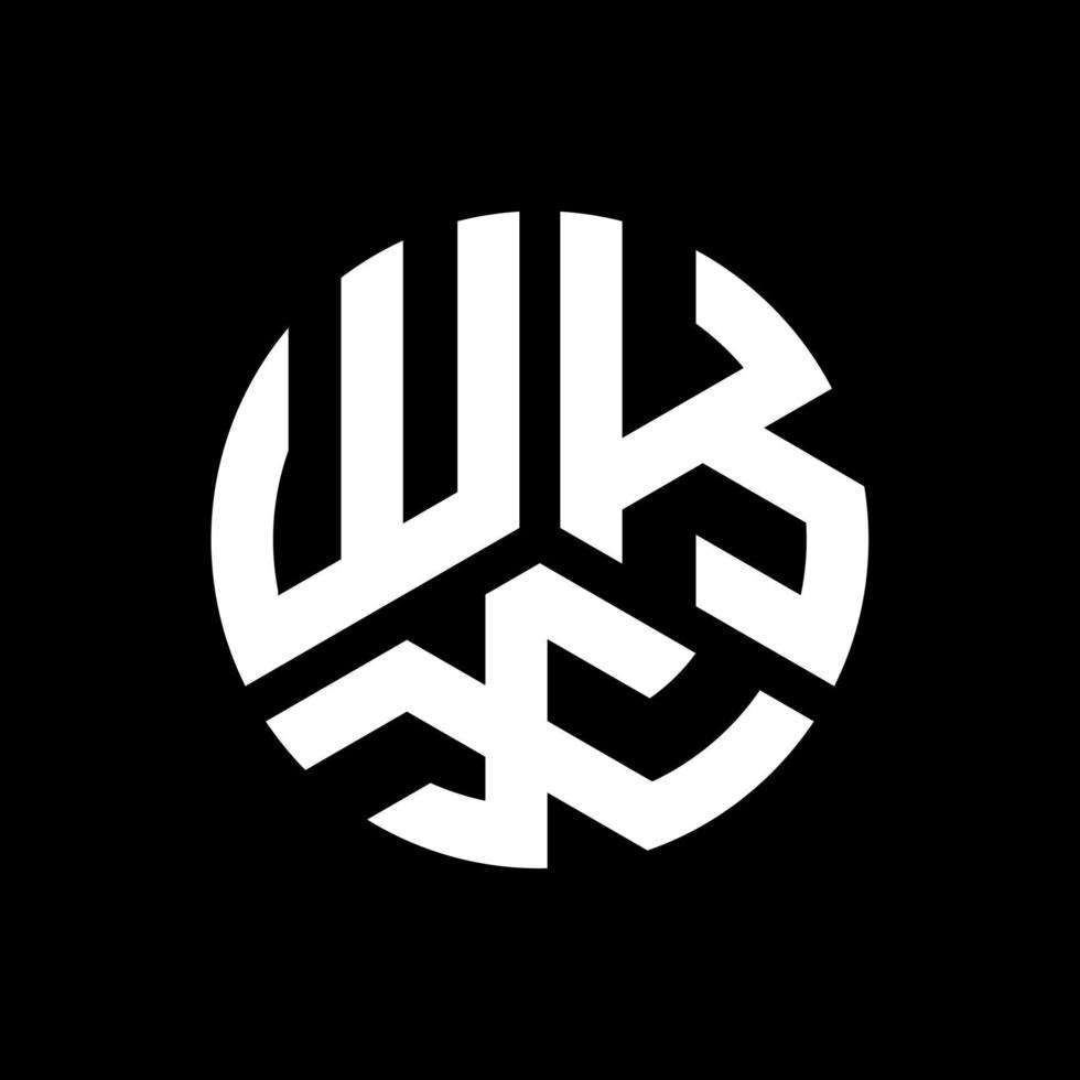 WKX letter logo design on black background. WKX creative initials letter logo concept. WKX letter design. vector