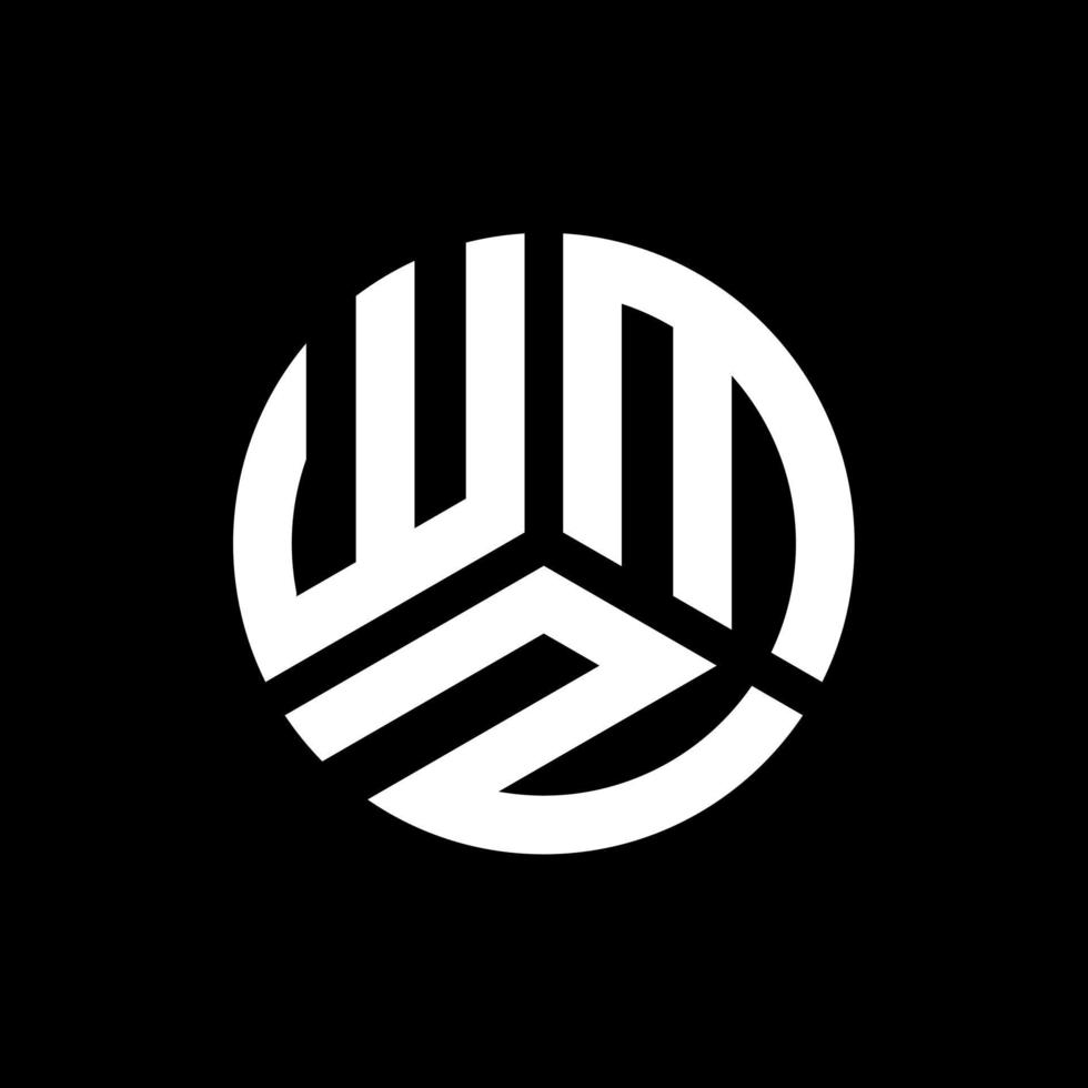 diseño de logotipo de letra wmz sobre fondo negro. concepto de logotipo de letra de iniciales creativas wmz. diseño de letras wmz. vector