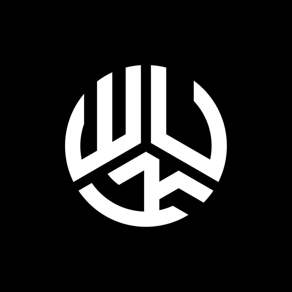 WUK letter logo design on black background. WUK creative initials letter logo concept. WUK letter design. vector