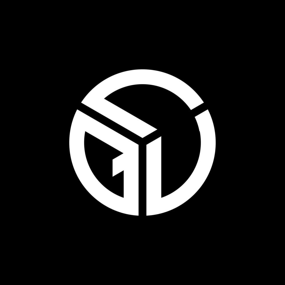 diseño de logotipo de letra lqu sobre fondo negro. concepto de logotipo de letra inicial creativa lqu. diseño de letra lqu. vector