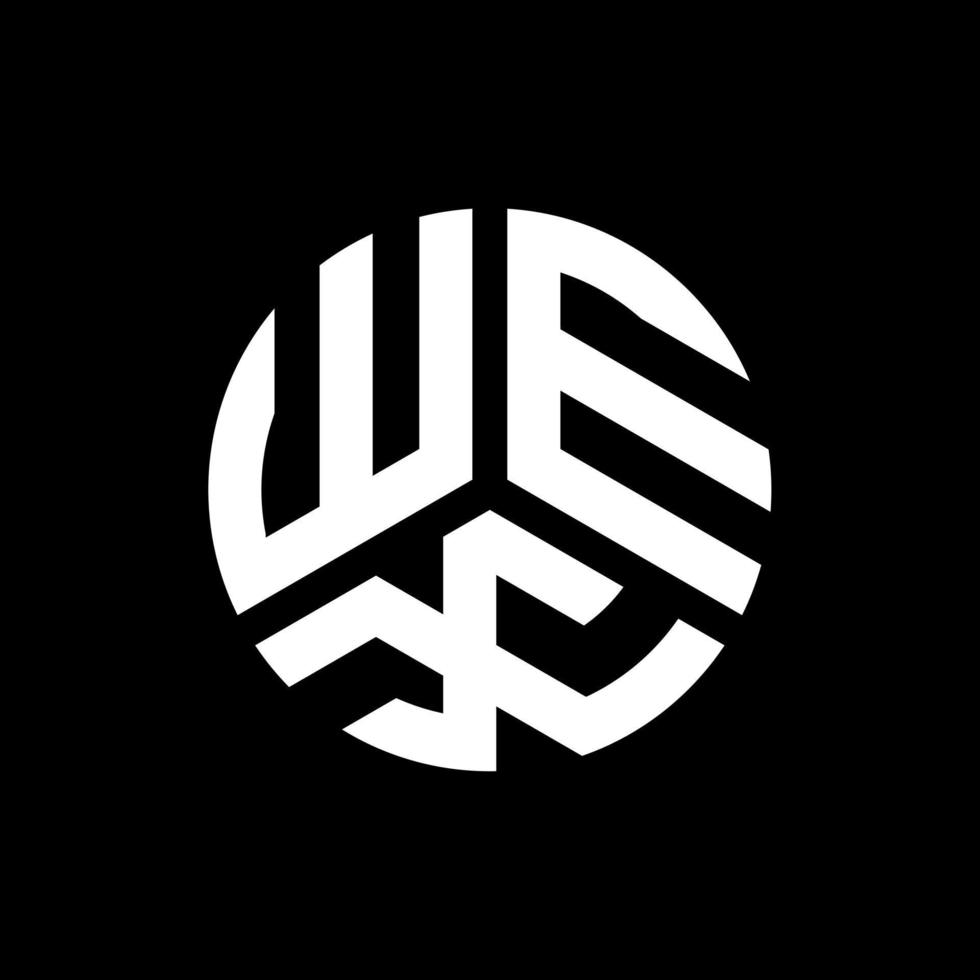 concepto de logotipo de letra de iniciales creativas de wex. diseño de letras wex. diseño de logotipo de letras wex sobre fondo negro. concepto de logotipo de letra de iniciales creativas de wex. diseño de letras wex. vector