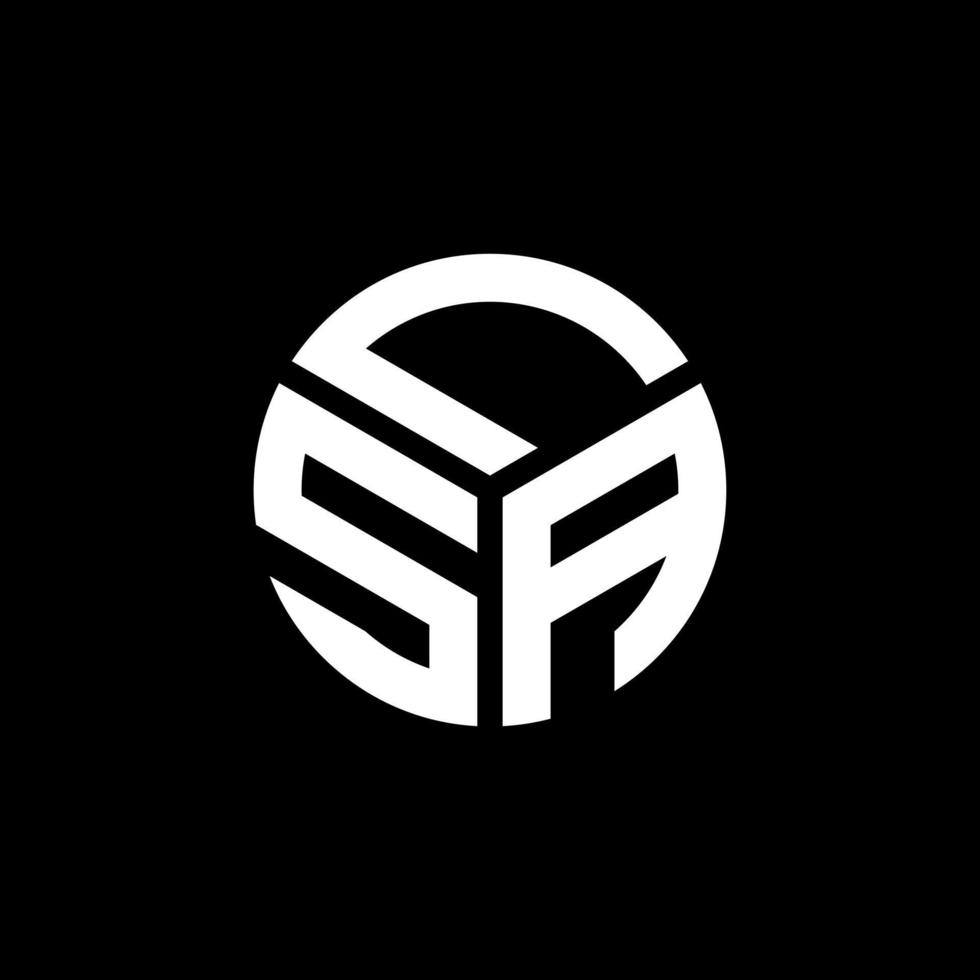 LSA letter logo design on black background. LSA creative initials letter logo concept. LSA letter design. vector