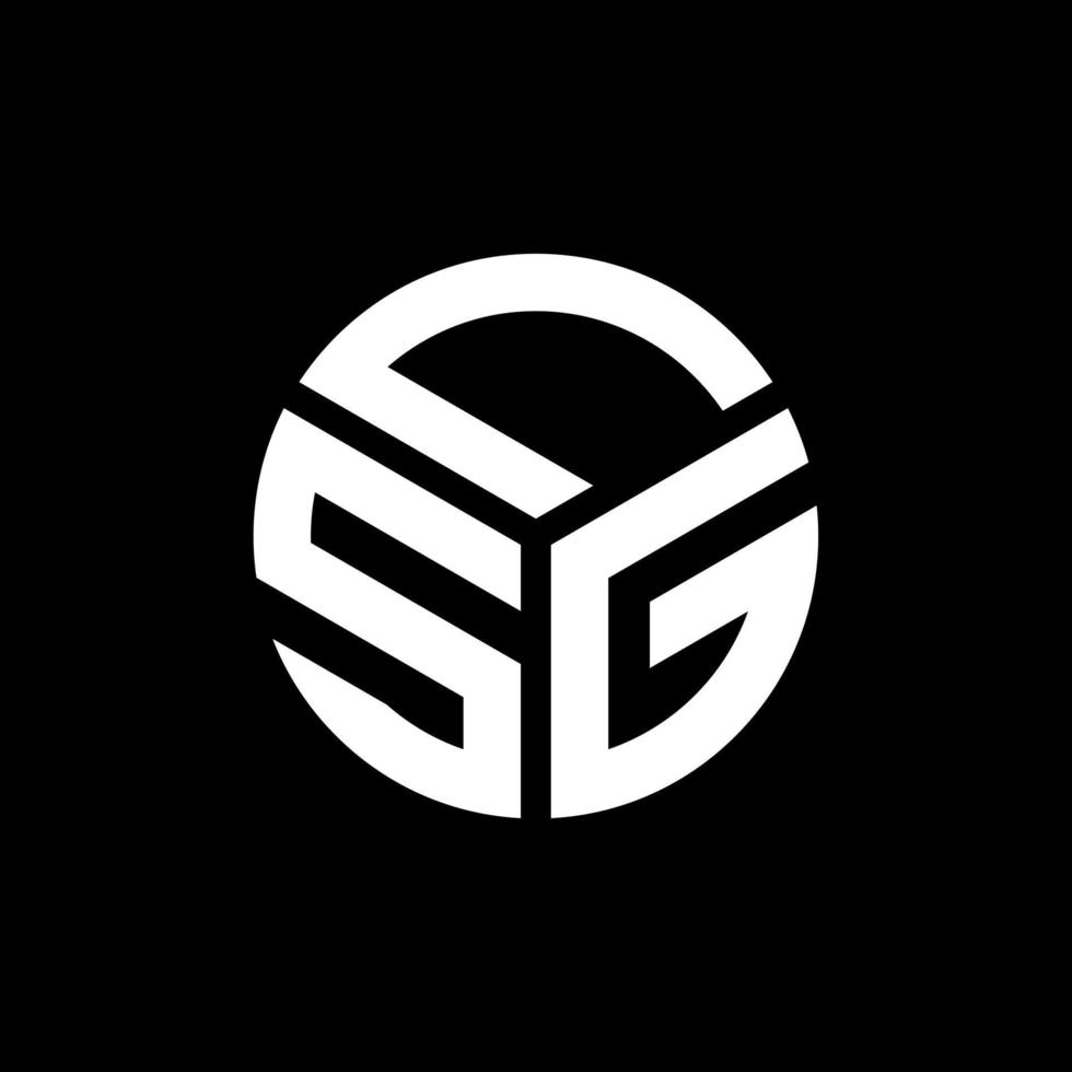 LSG letter logo design on black background. LSG creative initials letter logo concept. LSG letter design. vector