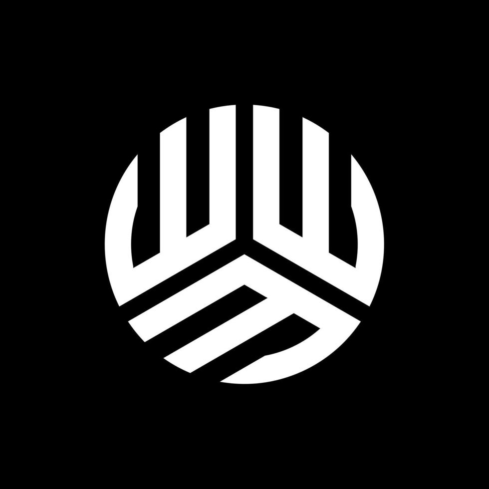 WWM letter logo design on black background. WWM creative initials