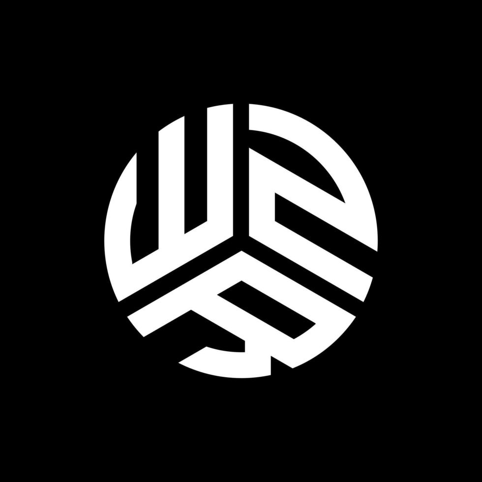 diseño de logotipo de letra wzr sobre fondo negro. concepto de logotipo de letra de iniciales creativas wzr. diseño de letras wzr. vector