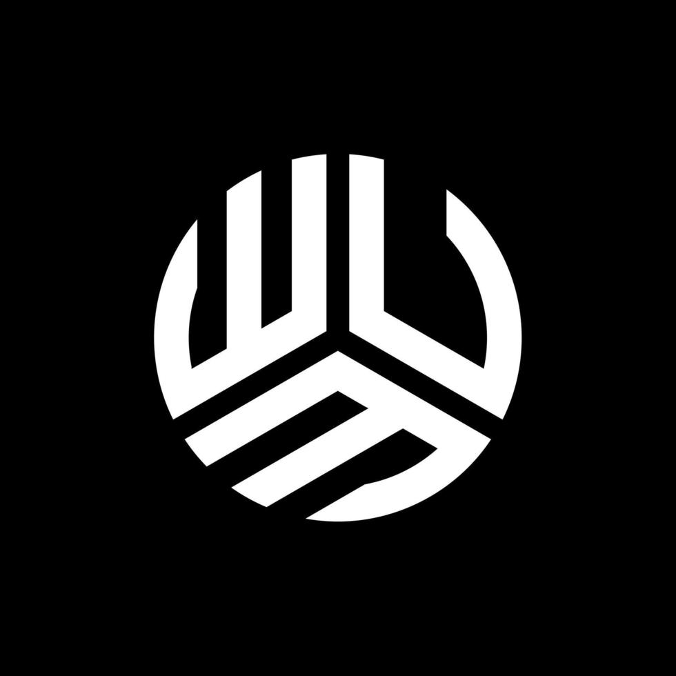 diseño de logotipo de letra wum sobre fondo negro. concepto creativo del logotipo de la letra de las iniciales de wum. diseño de letras wum. vector