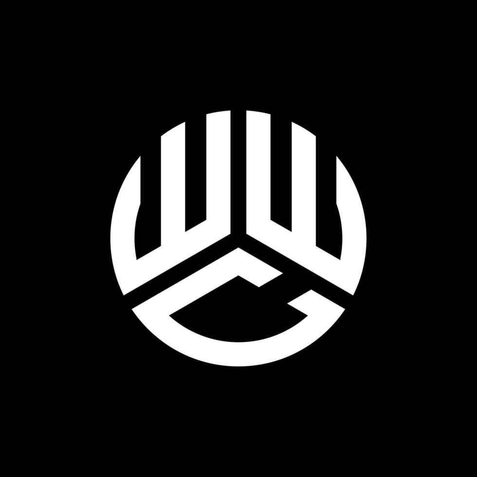 WWC letter logo design on black background. WWC creative initials
