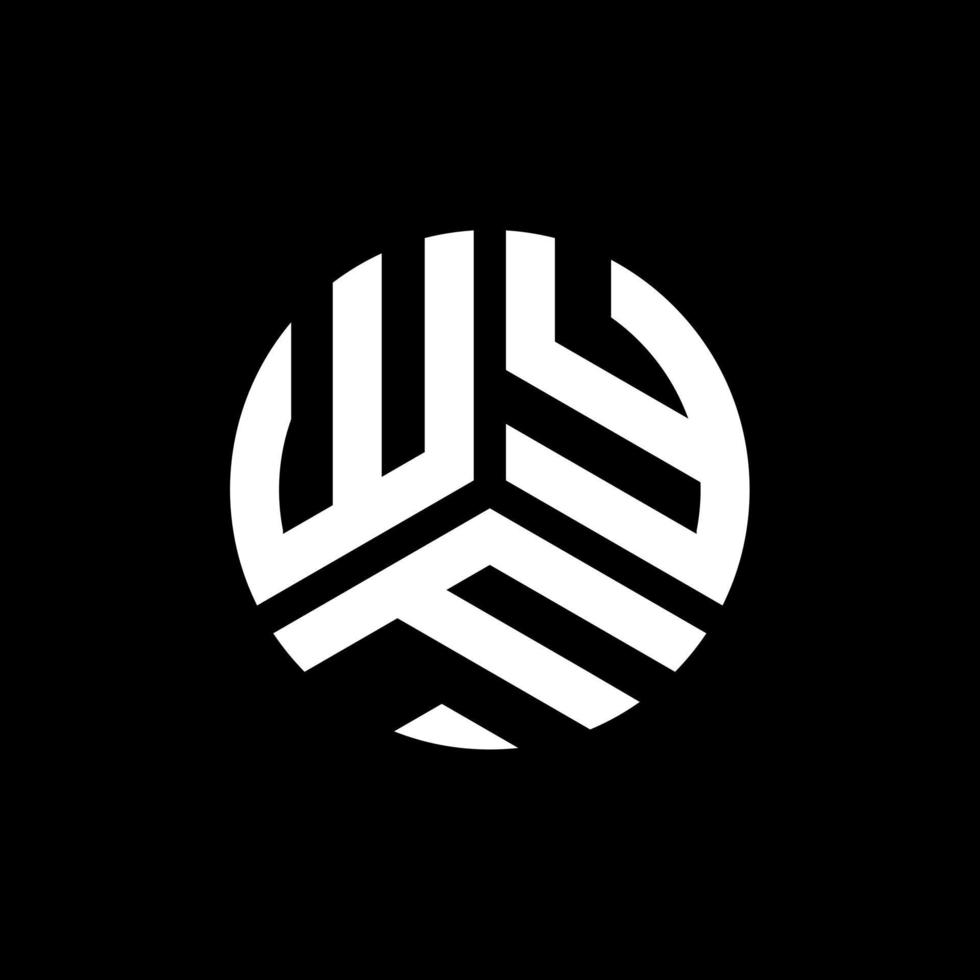 WYF letter logo design on black background. WYF creative initials letter logo concept. WYF letter design. vector
