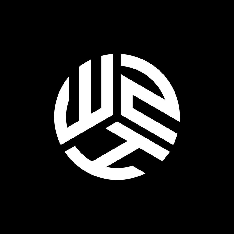 diseño del logotipo de la letra wzh sobre fondo negro. concepto de logotipo de letra de iniciales creativas wzh. diseño de letra wzh. vector