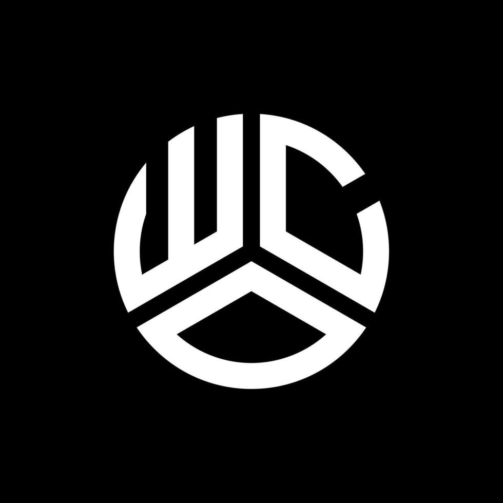 WCO letter logo design on black background. WCO creative initials letter logo concept. WCO letter design. vector