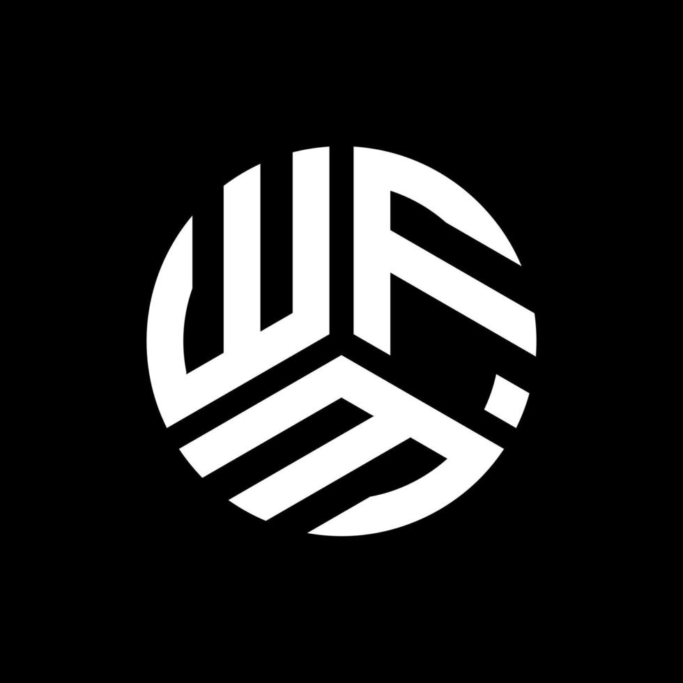 diseño de logotipo de letra wfm sobre fondo negro. concepto de logotipo de letra de iniciales creativas wfm. diseño de letras wfm. vector