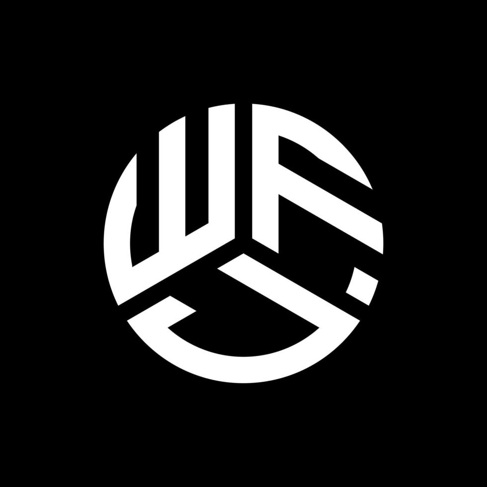 diseño de logotipo de letra wfj sobre fondo negro. concepto de logotipo de letra de iniciales creativas wfj. diseño de letras wfj. vector