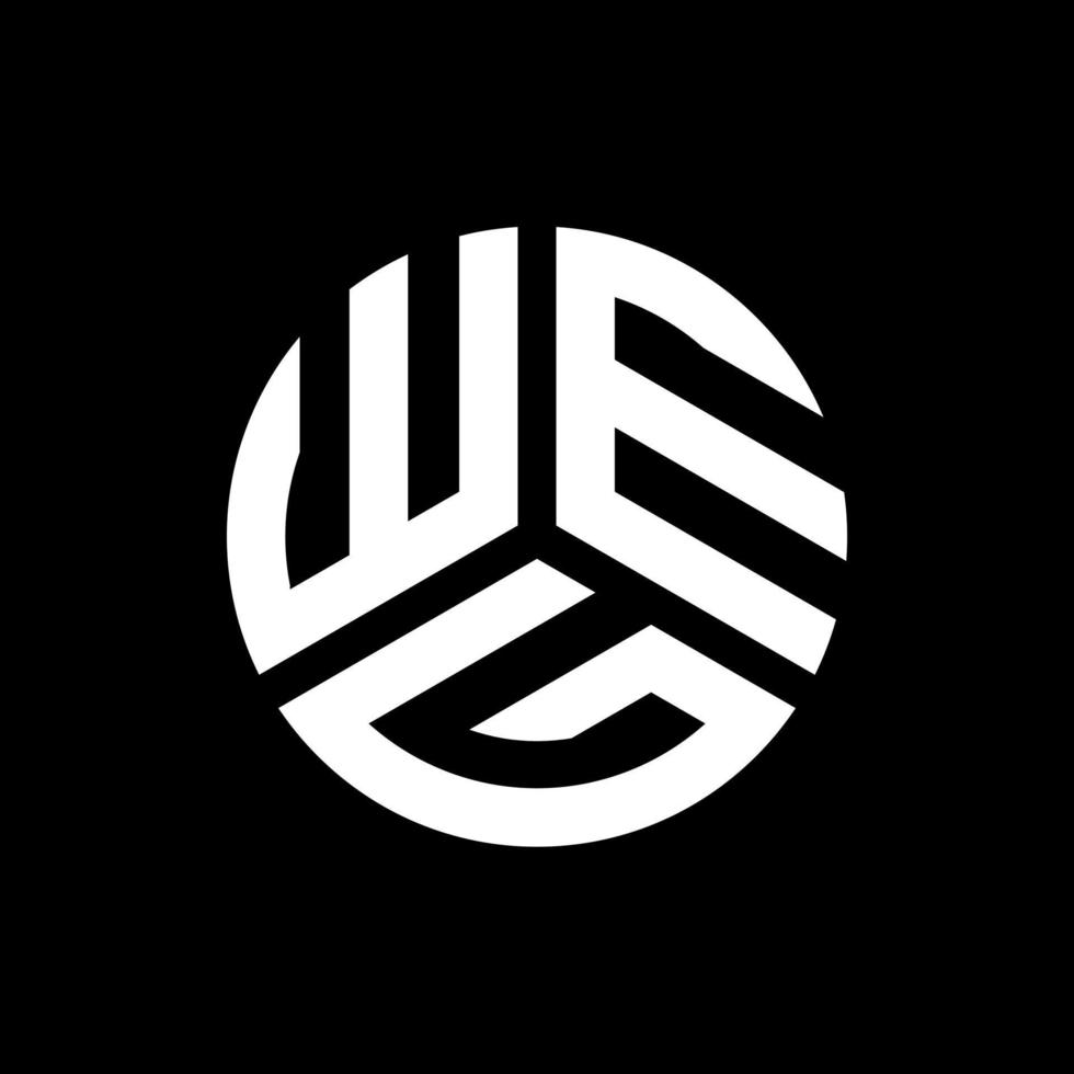 diseño de logotipo de letra weg sobre fondo negro. concepto de logotipo de letra de iniciales creativas weg. diseño de letras weg. vector