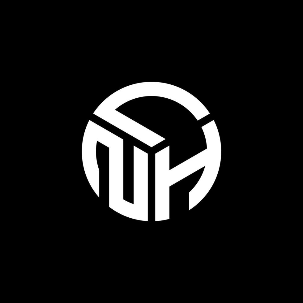Diseño de logotipo de letra lnh sobre fondo negro. Concepto de logotipo de letra de iniciales creativas lnh. diseño de letra lnh. vector