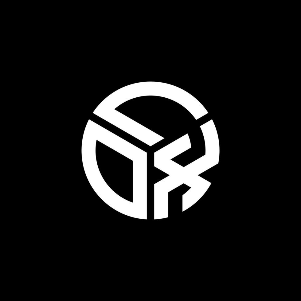 LOX letter logo design on black background. LOX creative initials