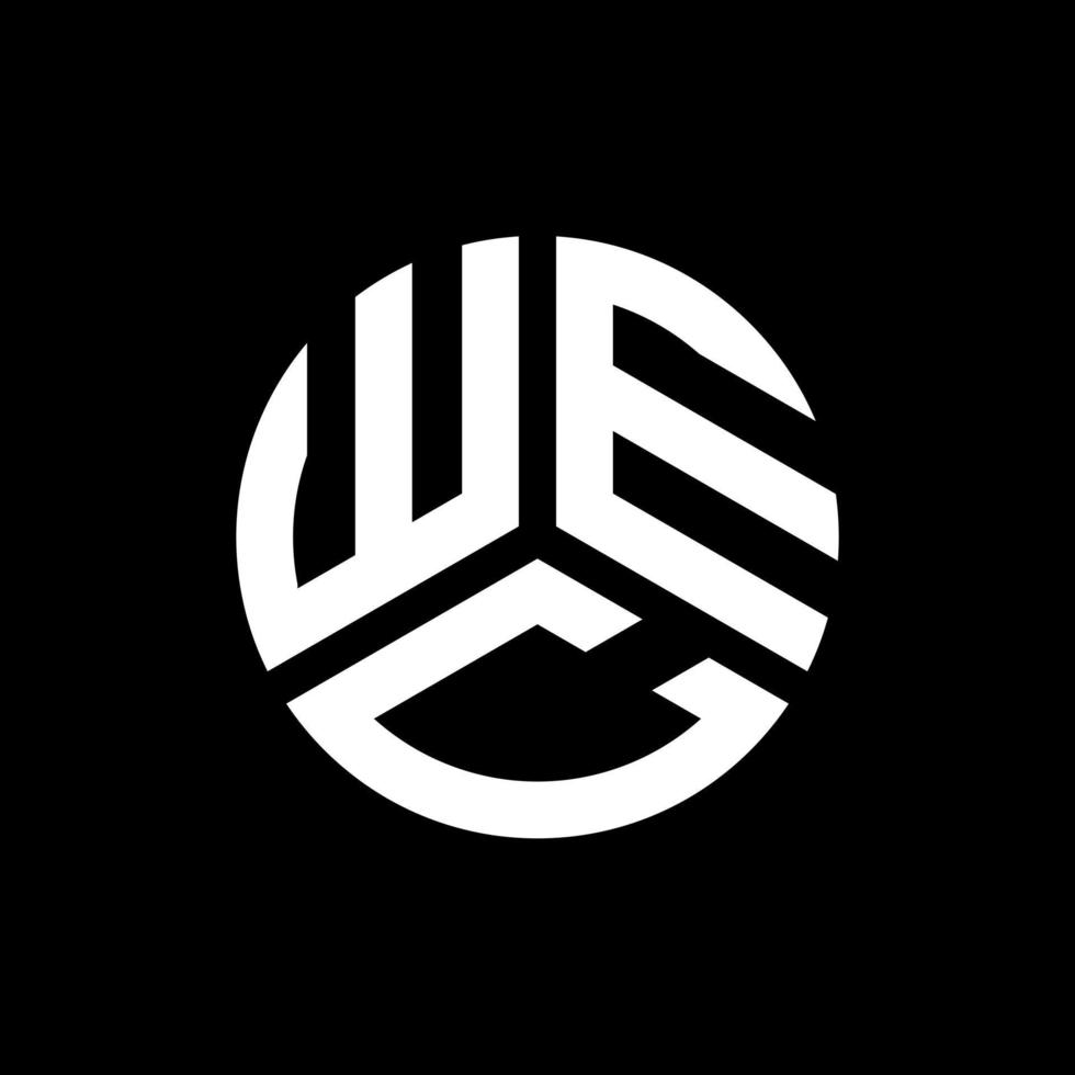 WEC letter logo design on black background. WEC creative initials letter logo concept. WEC letter design. vector