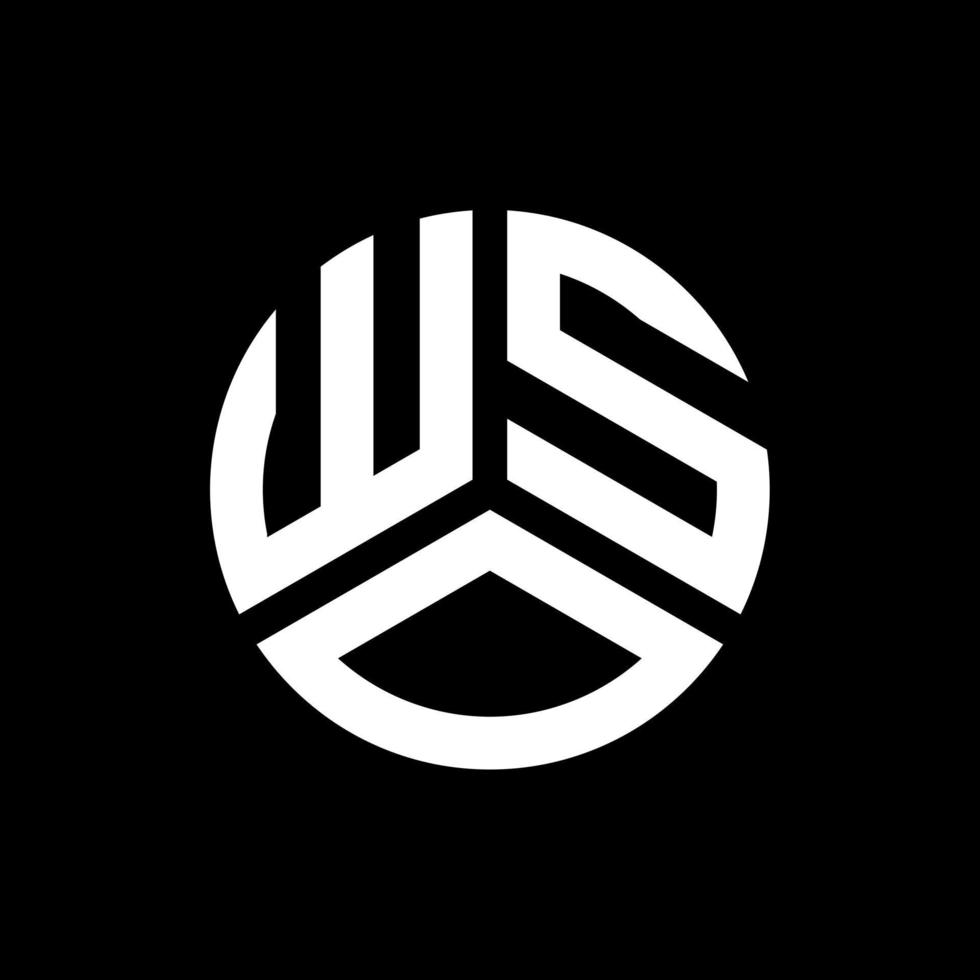 diseño de logotipo de letra wso sobre fondo negro. concepto de logotipo de letra de iniciales creativas wso. diseño de letra wso. vector