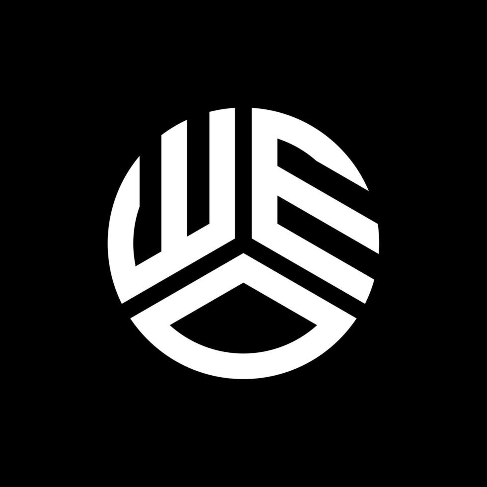 WEO letter logo design on black background. WEO creative initials letter logo concept. WEO letter design. vector