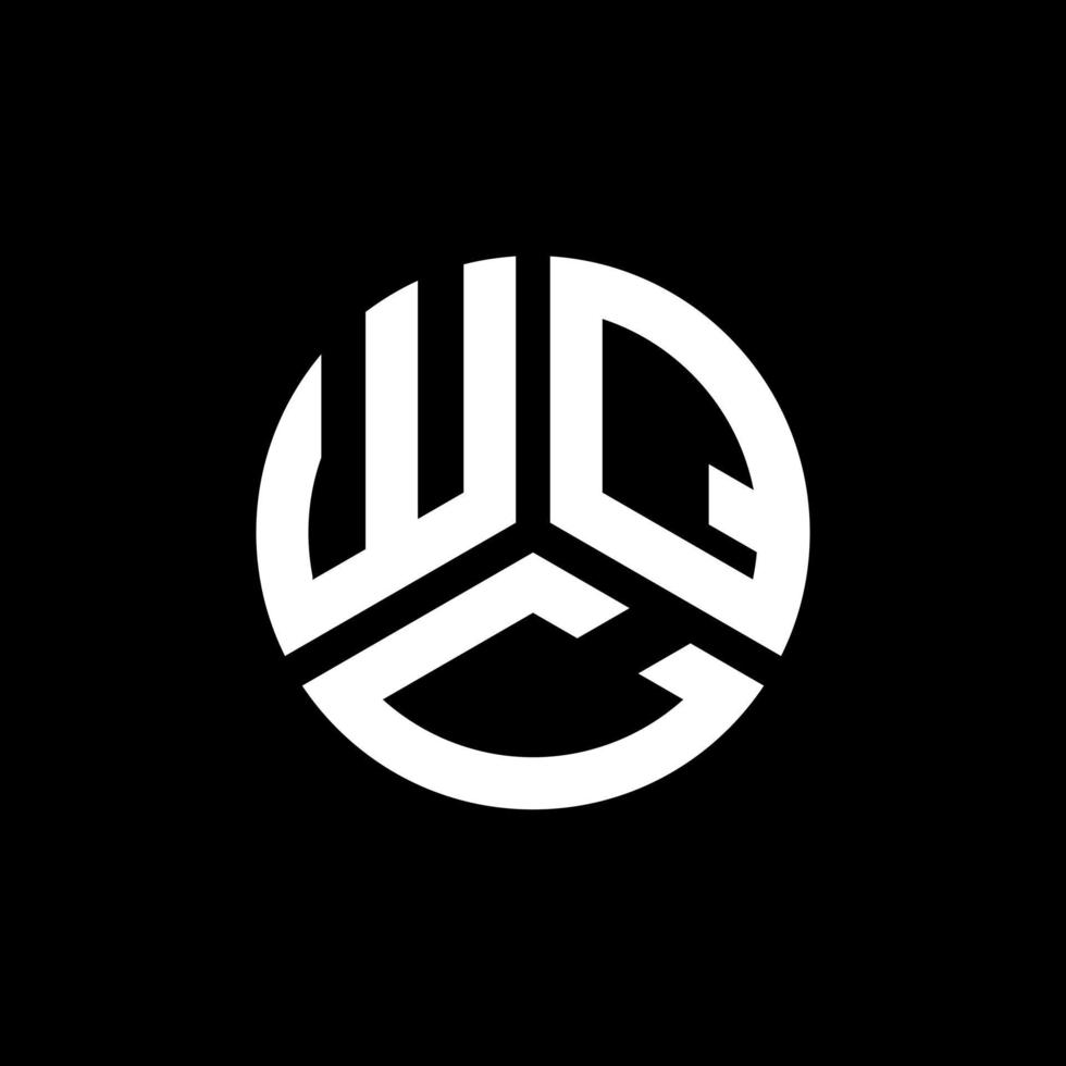 WQC letter logo design on black background. WQC creative initials letter logo concept. WQC letter design. vector
