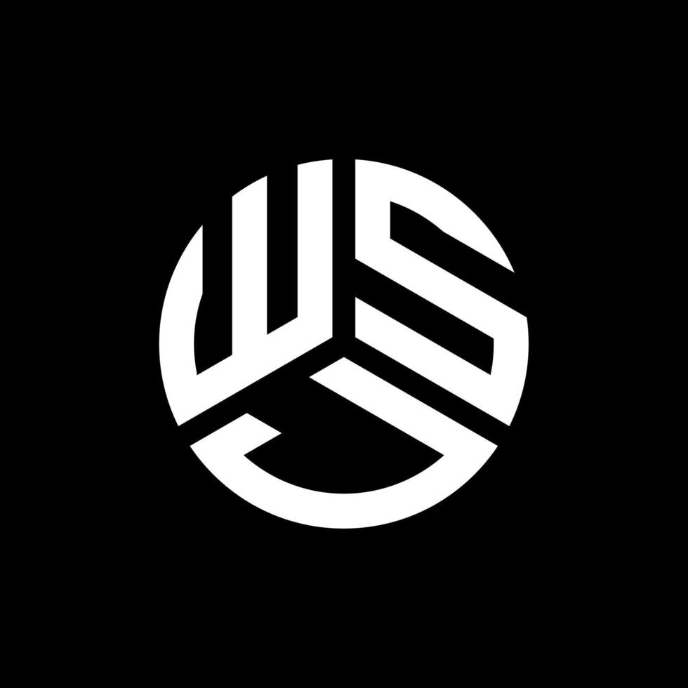 diseño de logotipo de letra wsj sobre fondo negro. concepto de logotipo de letra de iniciales creativas wsj. diseño de letra wsj. vector