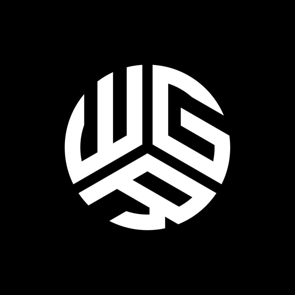 WGR letter logo design on black background. WGR creative initials letter logo concept. WGR letter design. vector