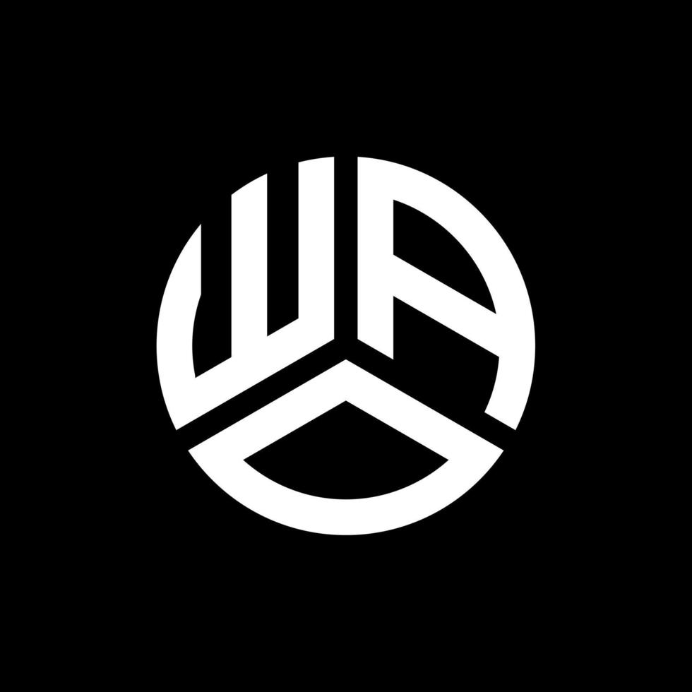 WAO letter logo design on black background. WAO creative initials letter logo concept. WAO letter design. vector