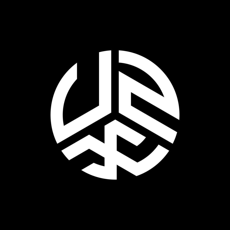 UZX letter logo design on black background. UZX creative initials letter logo concept. UZX letter design. vector