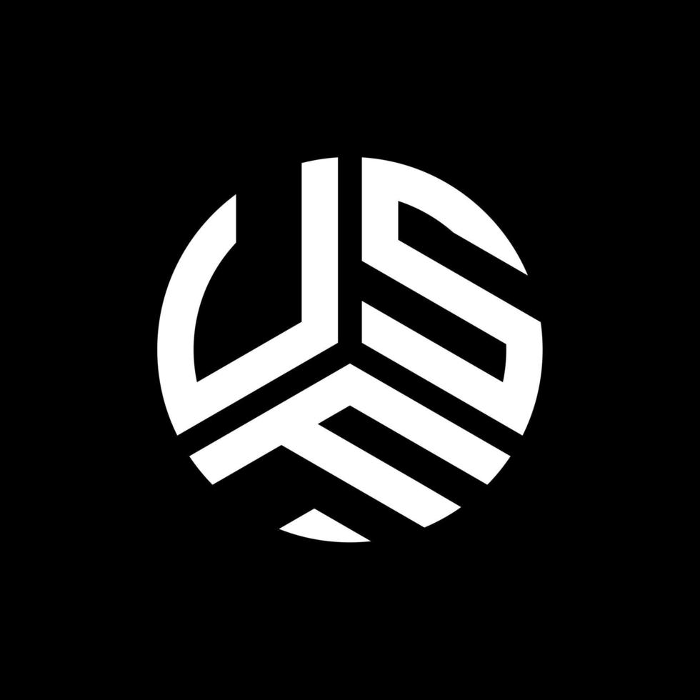 diseño de logotipo de letra usf sobre fondo negro. concepto de logotipo de letra de iniciales creativas usf. diseño de letras usf. vector