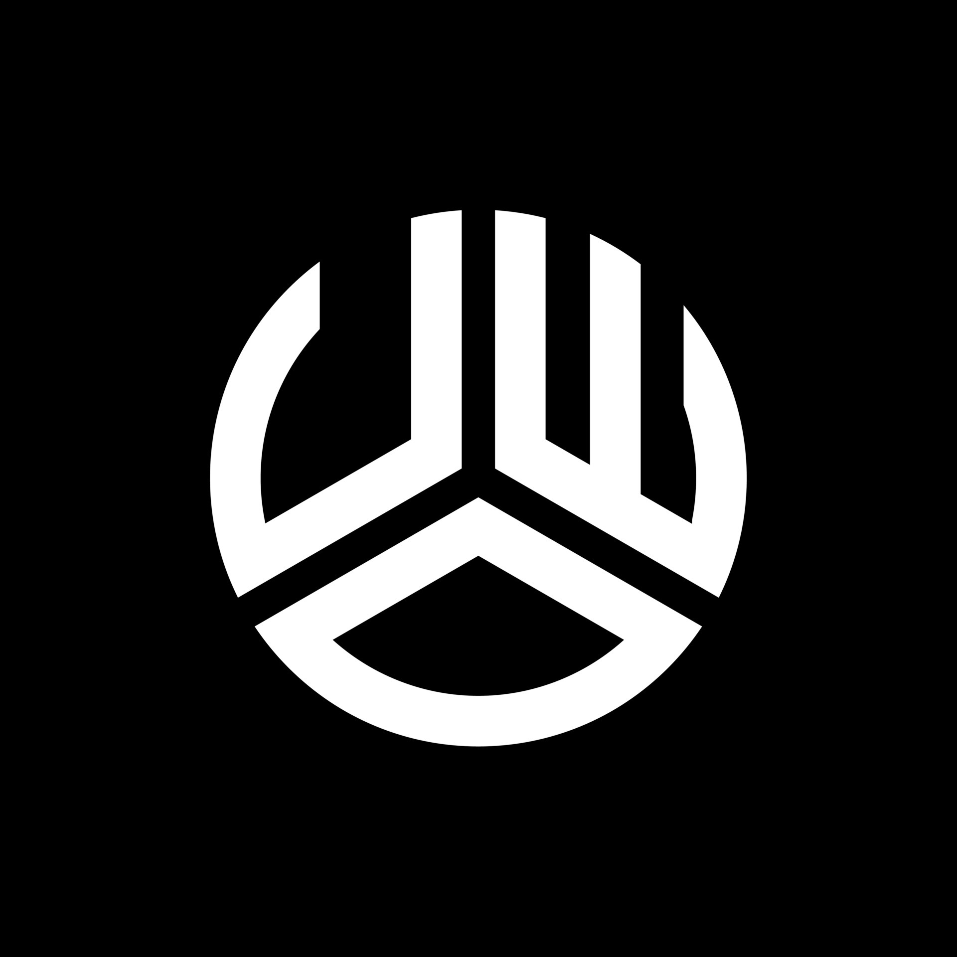 concepto de logotipo de letra de iniciales creativas uwo. Diseño de