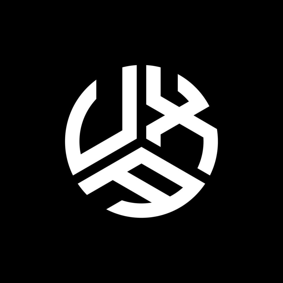 diseño de logotipo de letra uxa sobre fondo negro. concepto de logotipo de letra de iniciales creativas uxa. diseño de letras uxa. vector