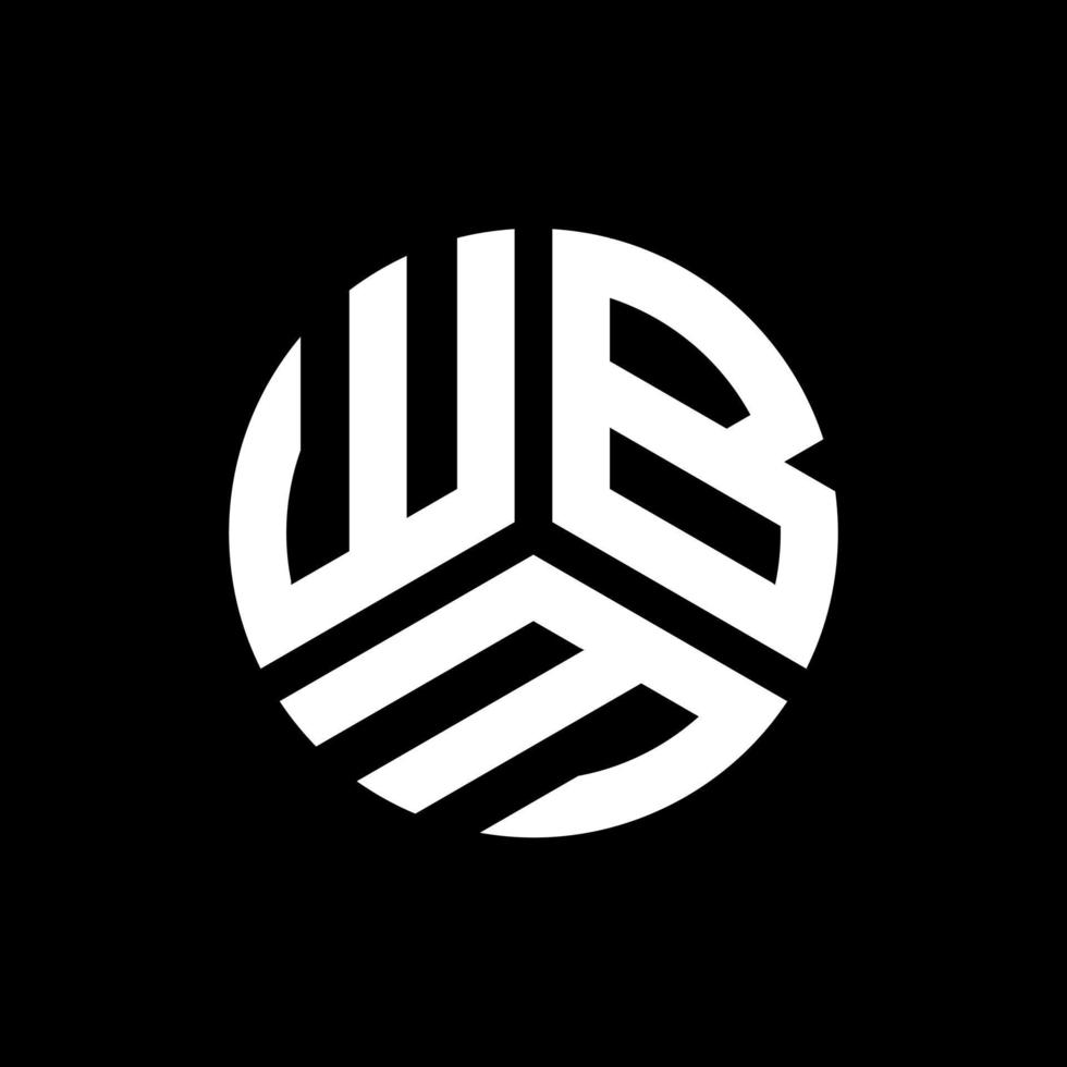 WBM creative initials letter logo concept. WBM letter design.WBM letter logo design on black background. WBM creative initials letter logo concept. WBM letter design. vector
