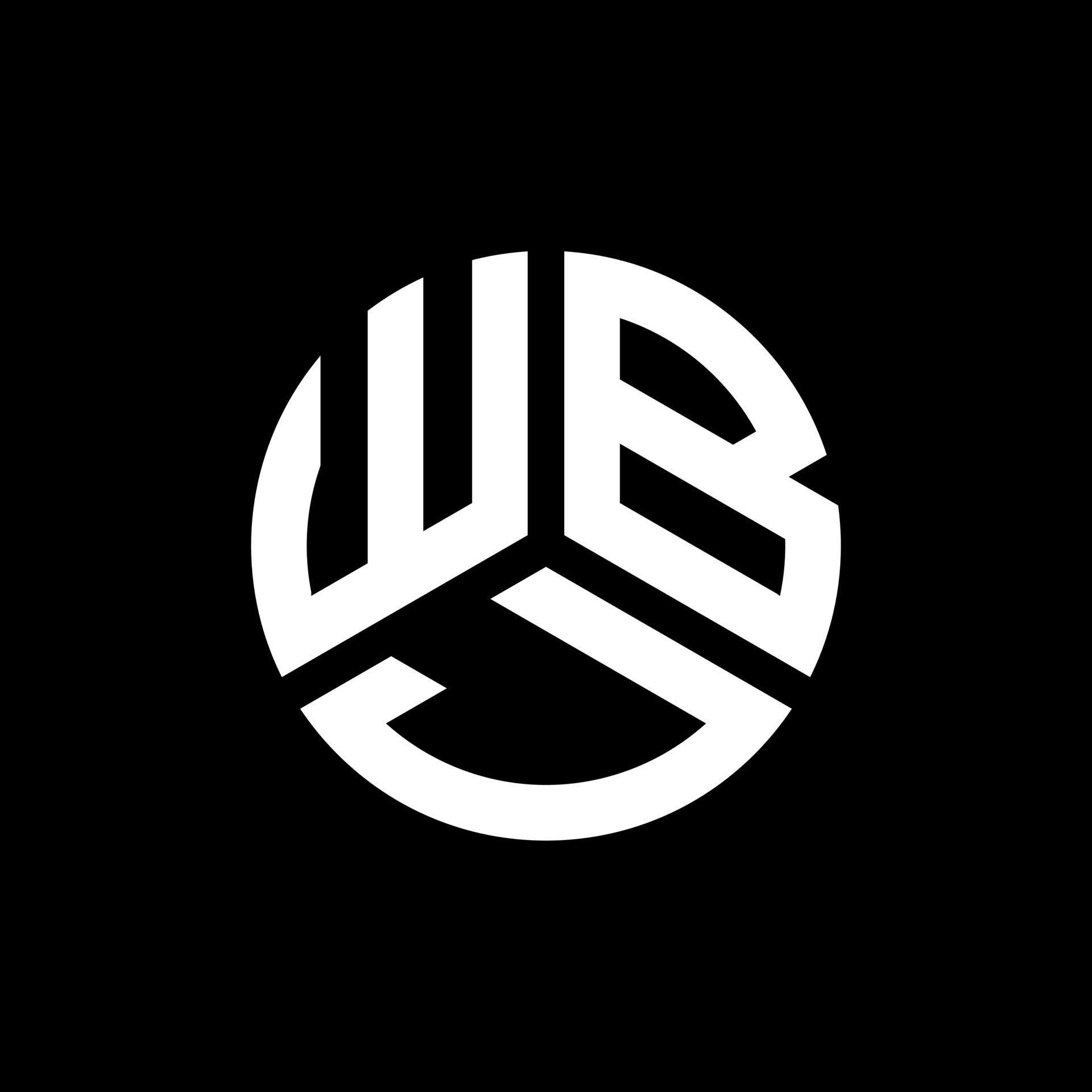WBJ letter logo design on black background. WBJ creative initials